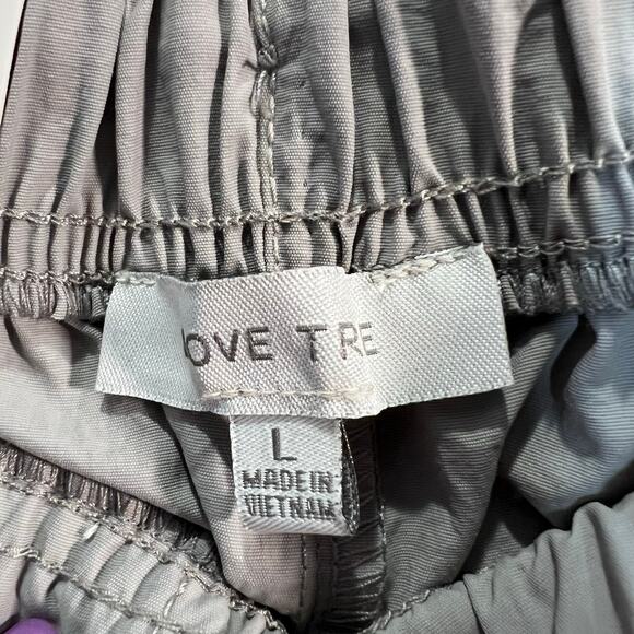 Love Tree Parachute Pants Gray Size Large Elastic Waistband Ripcord NWT - Picture 6 of 10